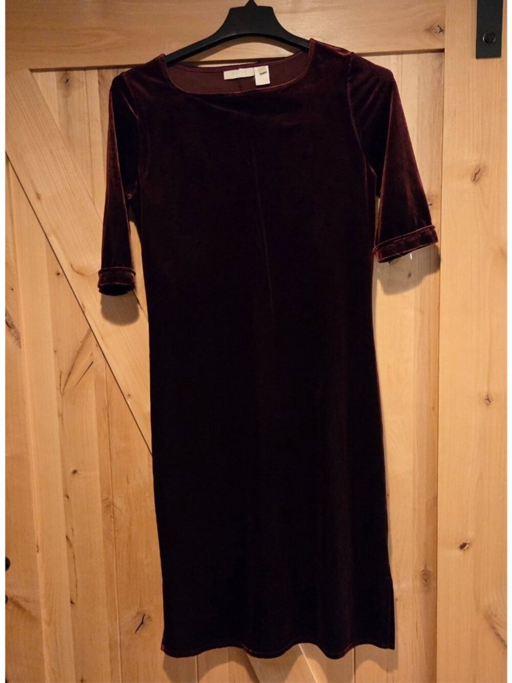 J. Jill Women’s Size S Half Sleeve Red Velvet Midi Dress
